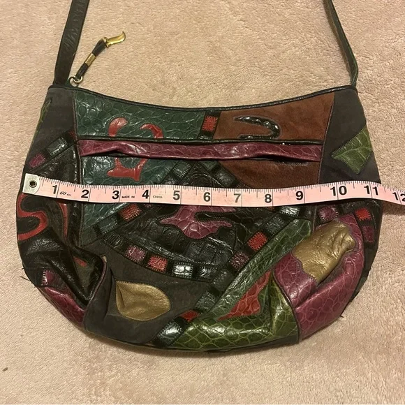 Sharif Multicolor Leather Patchwork Shoulder Bag - Picture 8 of 9